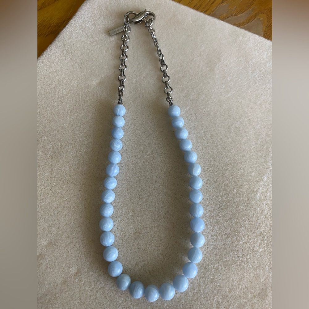 Lia Sophia light blue bead necklace